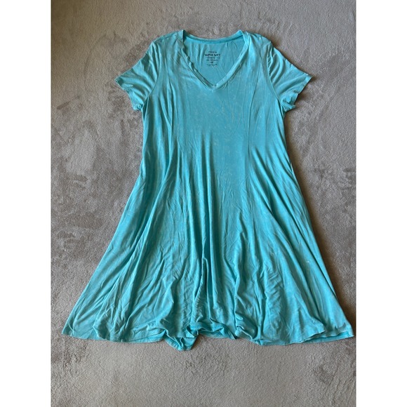 Torrid Super Soft Knit Dress V-Neck Casual Comfy Aqua‎ Blue Size 00 - Picture 1 of 5